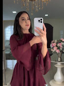 Vestido Romance Marsala  Leveza, Movimento e Sofisticação