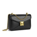 Bolsa Flap com Corrente e Detalhe Piramidal