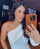 Blusa Canelada Cátia - Ombro Único