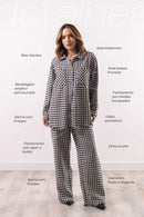 Conjunto Feminino Tweed Calça e Max Camisa